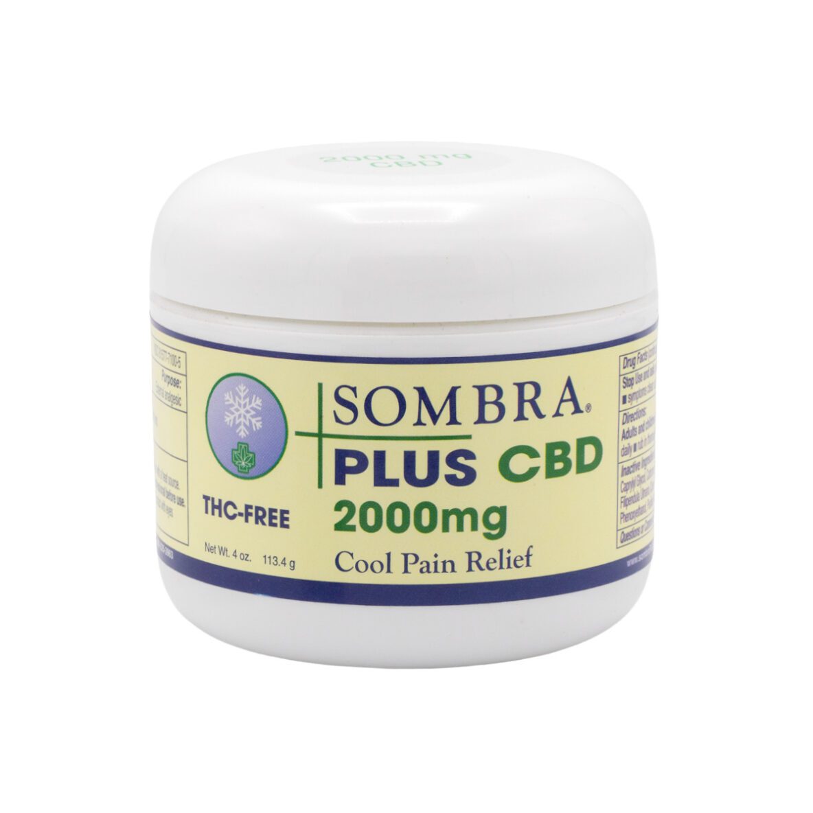 Sombra® PLUS CBD Cool Pain Relief 4 oz. Jar 2000 mg – Case of 4 ...