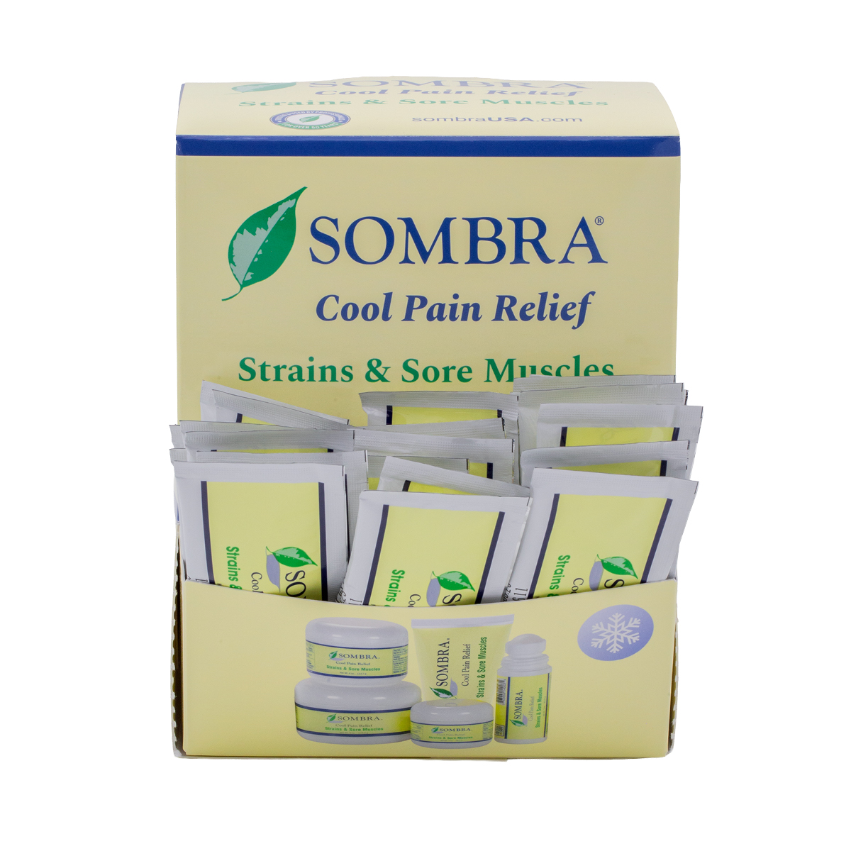 Sombra® Cool Pain Relief Gravity Dispenser Box 100 Samples Per Box