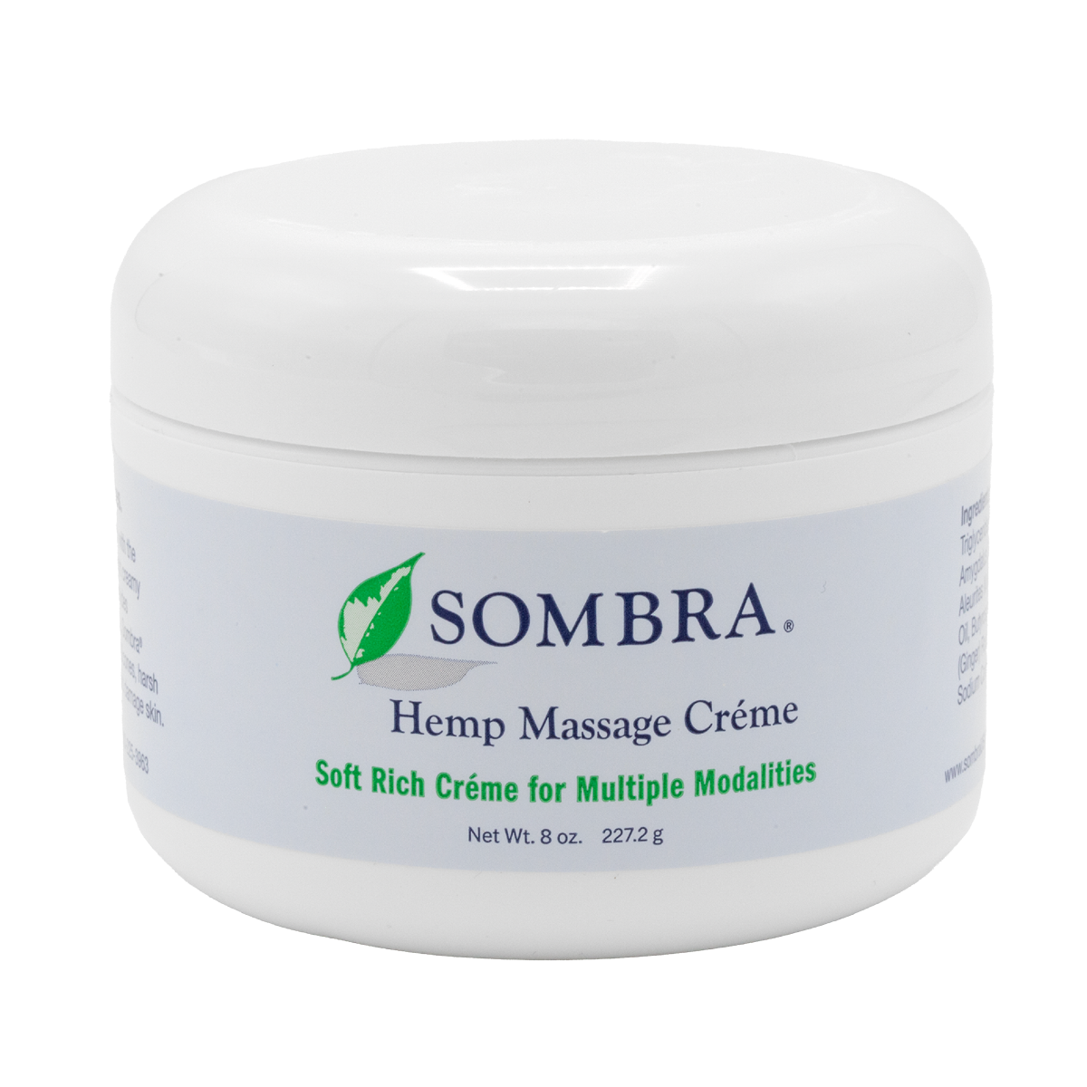 Eight ounce  size Sombra Hemp Massage Creme