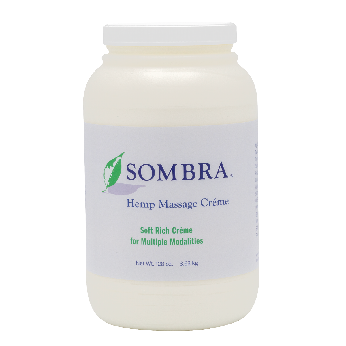 Gallon size Sombra Hemp Massage Creme