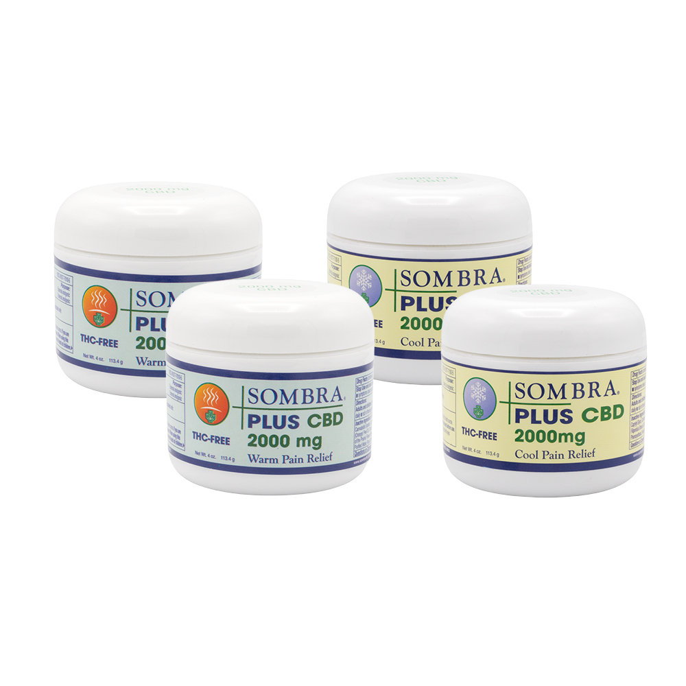 Sombra® PLUS CBD WPR and CPR 4 oz. Jars 2000 mg – Mixed Case of 4