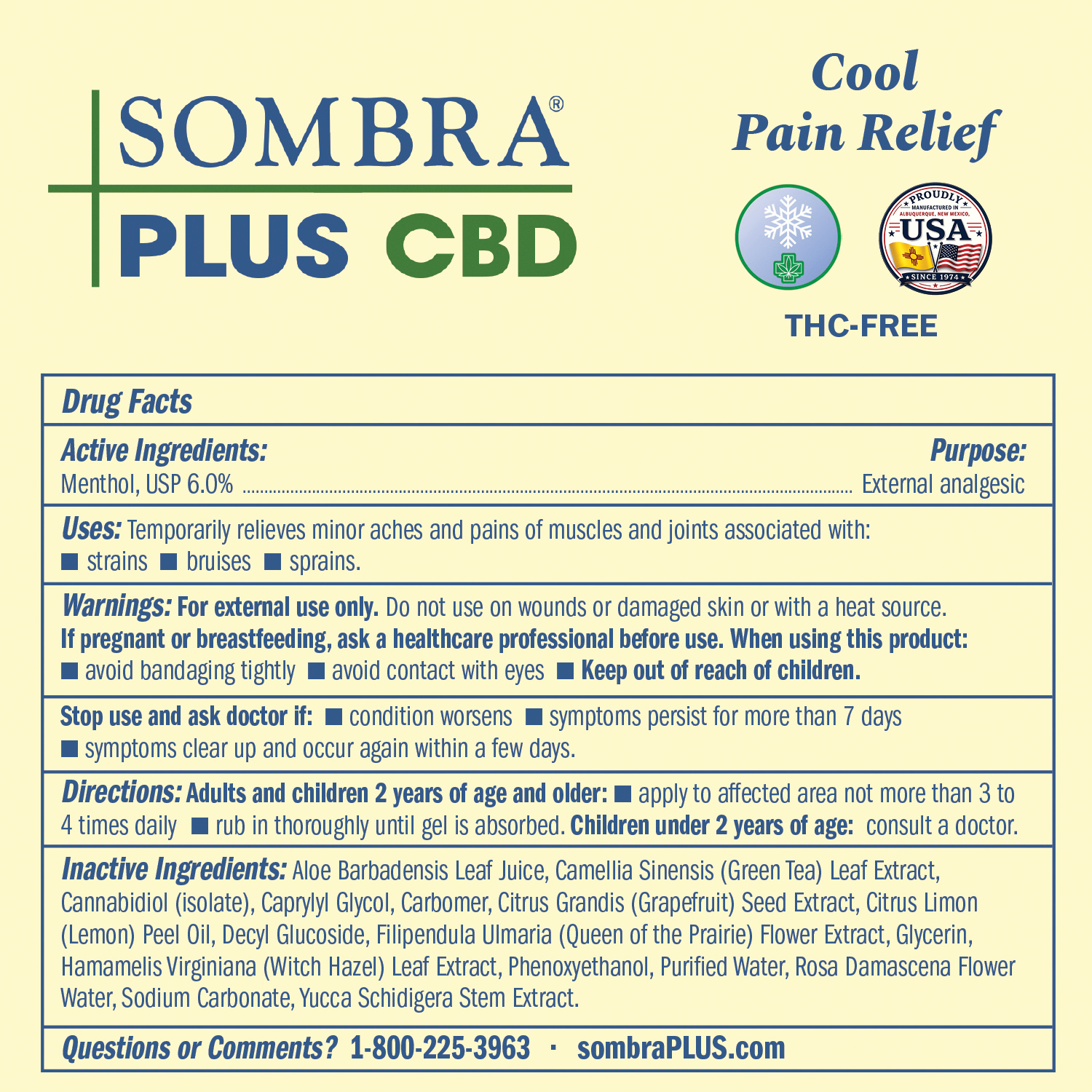 Sombra® PLUS CBD WPR and CPR 4 oz. Jars 2000 mg – Mixed Case of 4 - Image 2