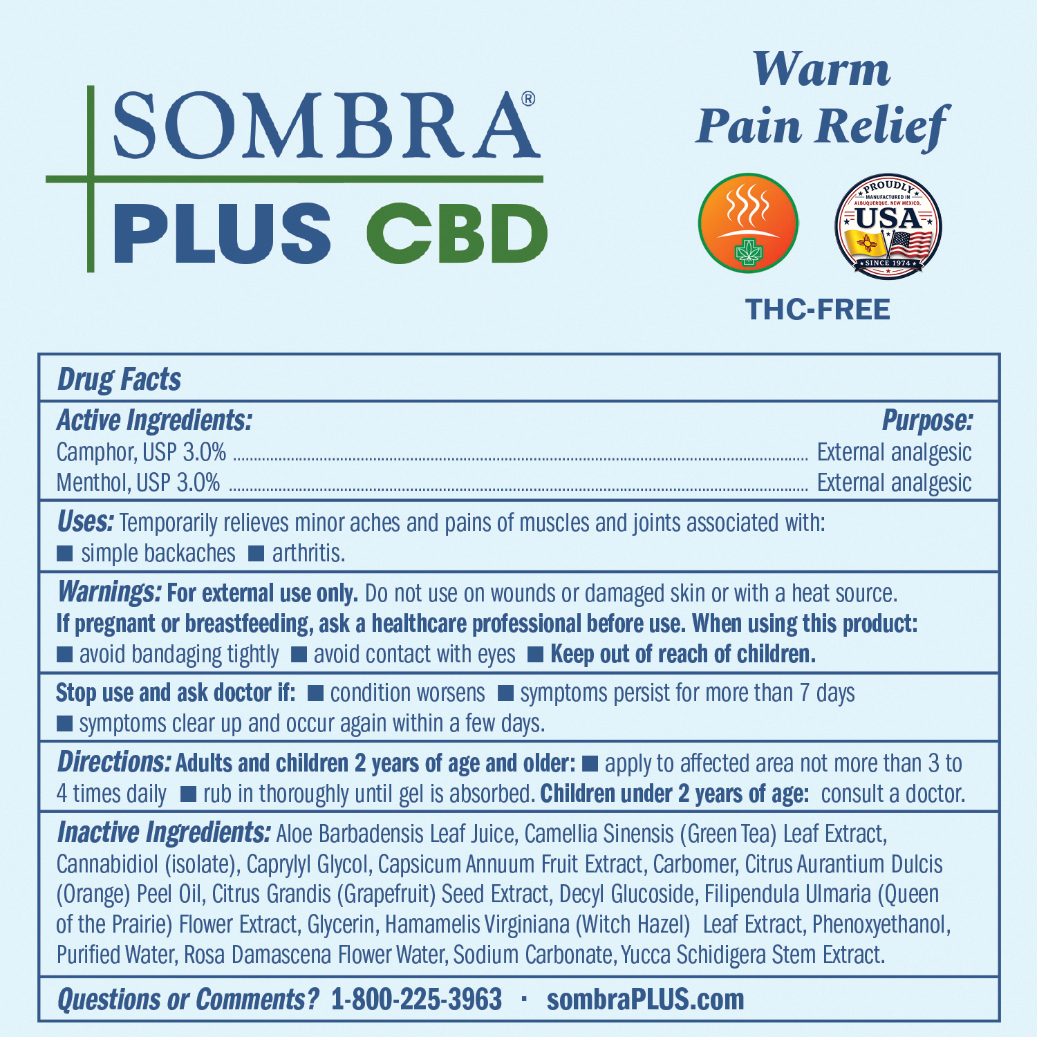 Sombra® PLUS CBD WPR and CPR 4 oz. Jars 2000 mg – Mixed Case of 4 - Image 3
